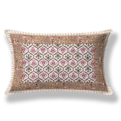 Pink & Gold Ethnic Motif Single Bedsheet