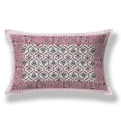 Pink & Black Ethnic Motif Single Bedsheet
