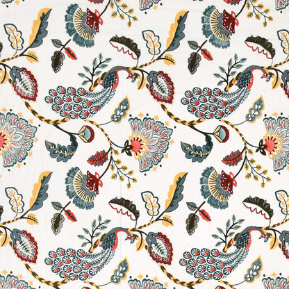 Teal Peacock & Floral Single Bedsheet