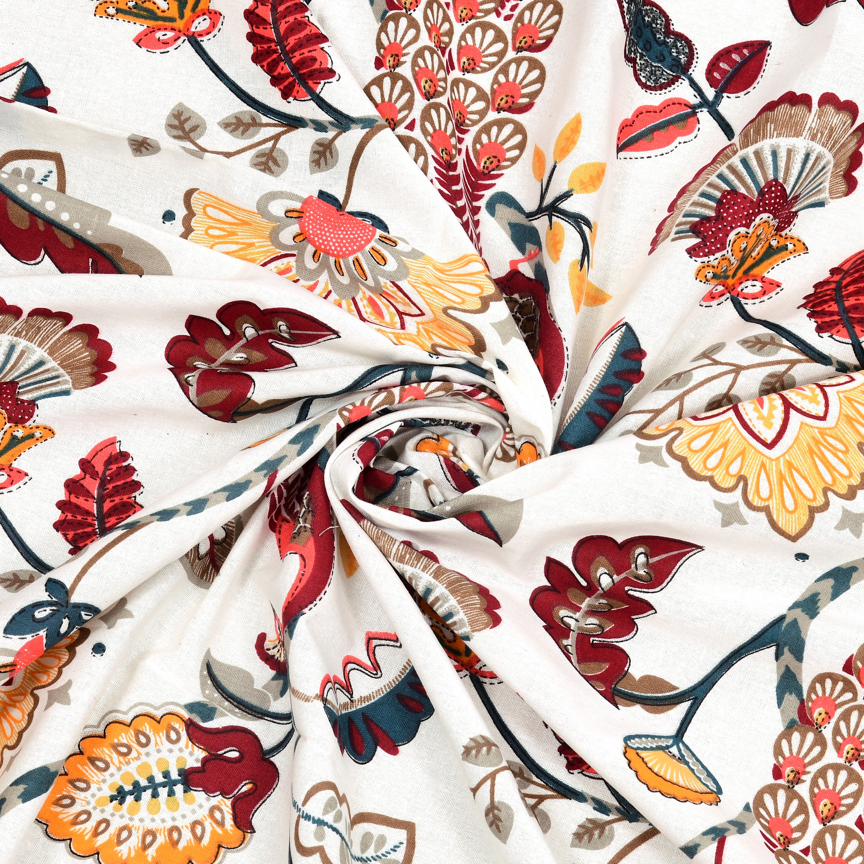 Royal Peacock & Floral Single Bedsheet