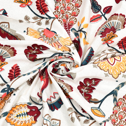 Royal Peacock & Floral Single Bedsheet