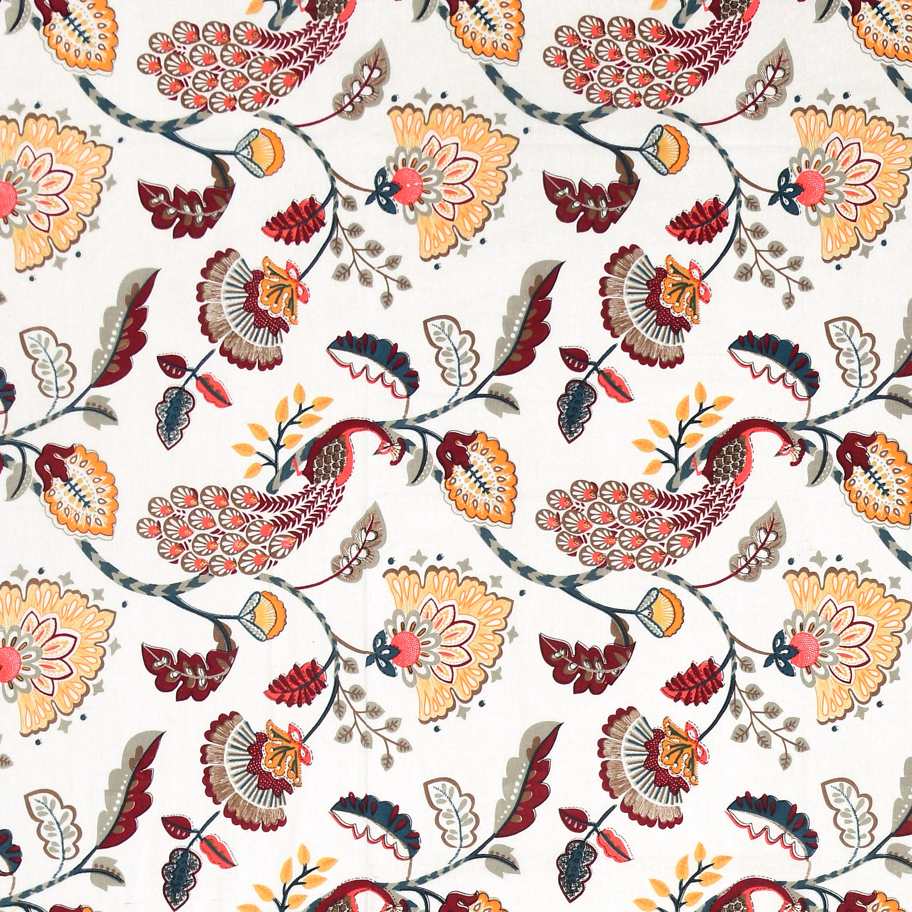 Royal Peacock & Floral Single Bedsheet