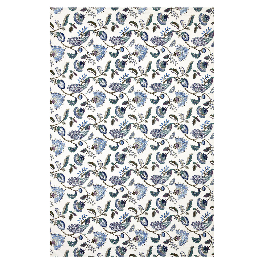 Blue Peacock & Floral Single Bedsheet