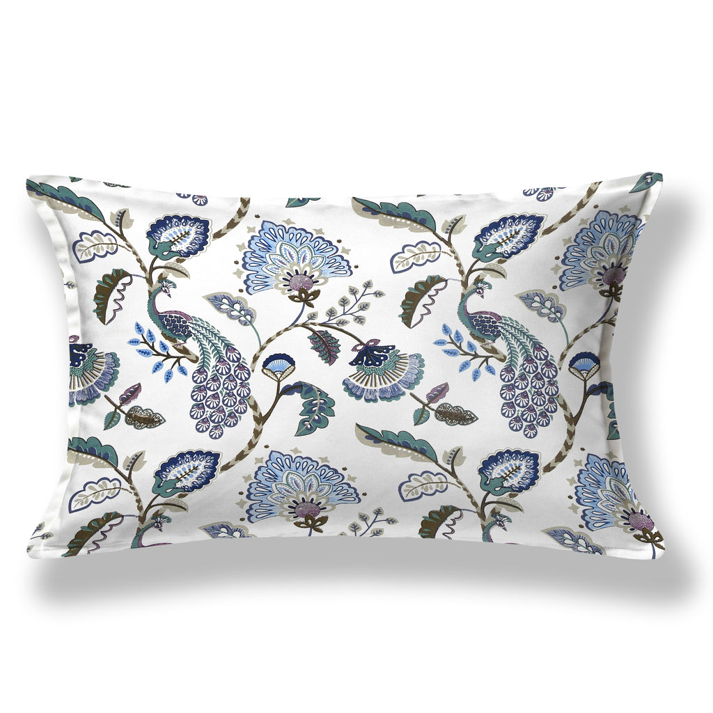 Blue Peacock & Floral Single Bedsheet