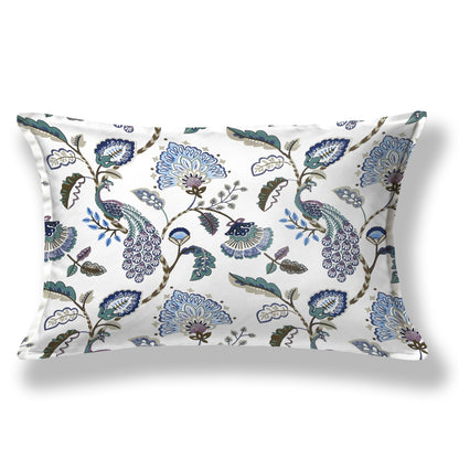 Blue Peacock & Floral Single Bedsheet