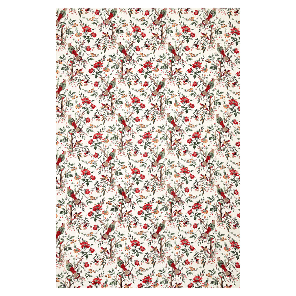 Red Blossom Bird & Floral Single Bedsheet