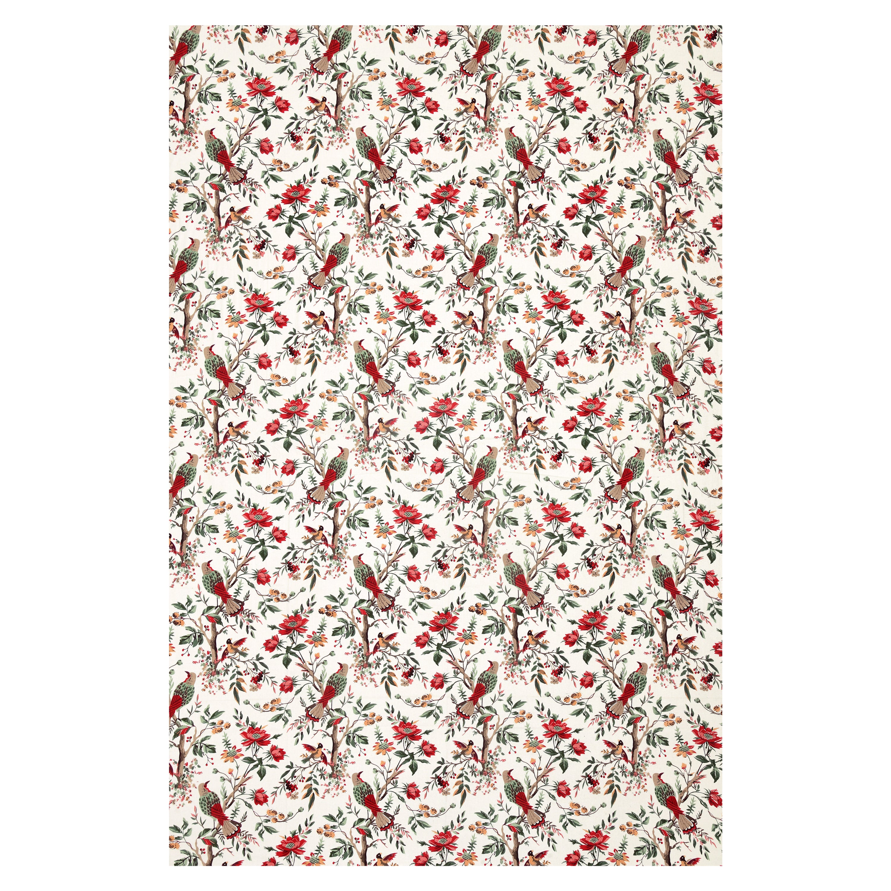 Red Blossom Bird & Floral Single Bedsheet