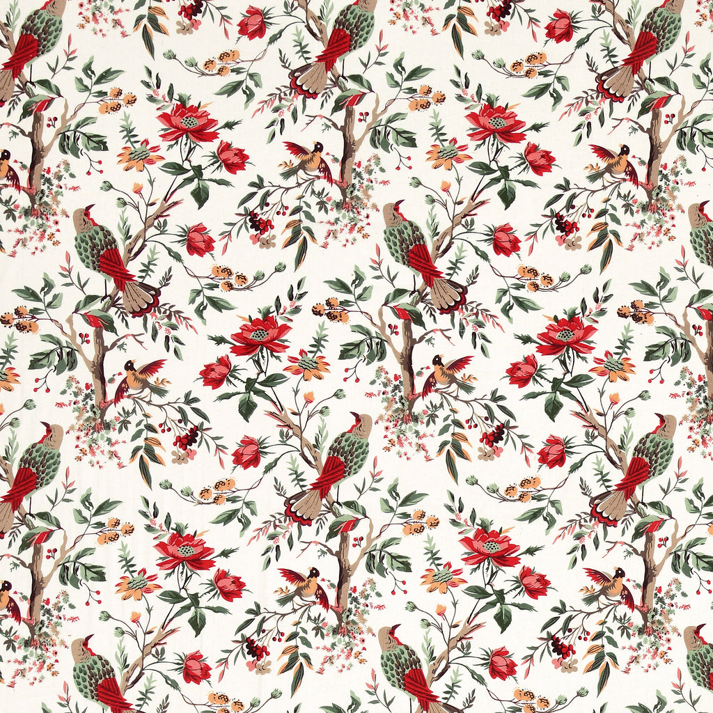 Red Blossom Bird & Floral Single Bedsheet