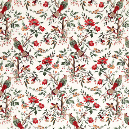 Red Blossom Bird & Floral Single Bedsheet