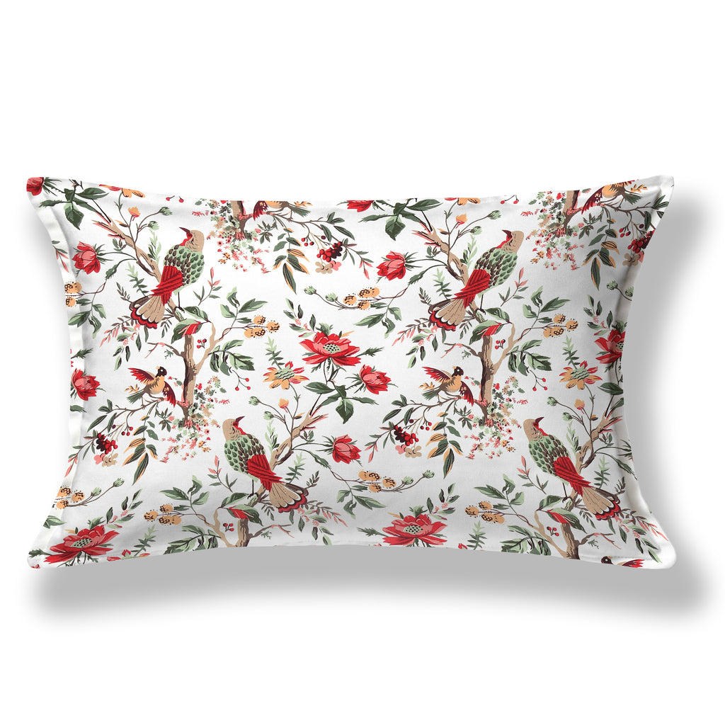 Red Blossom Bird & Floral Single Bedsheet