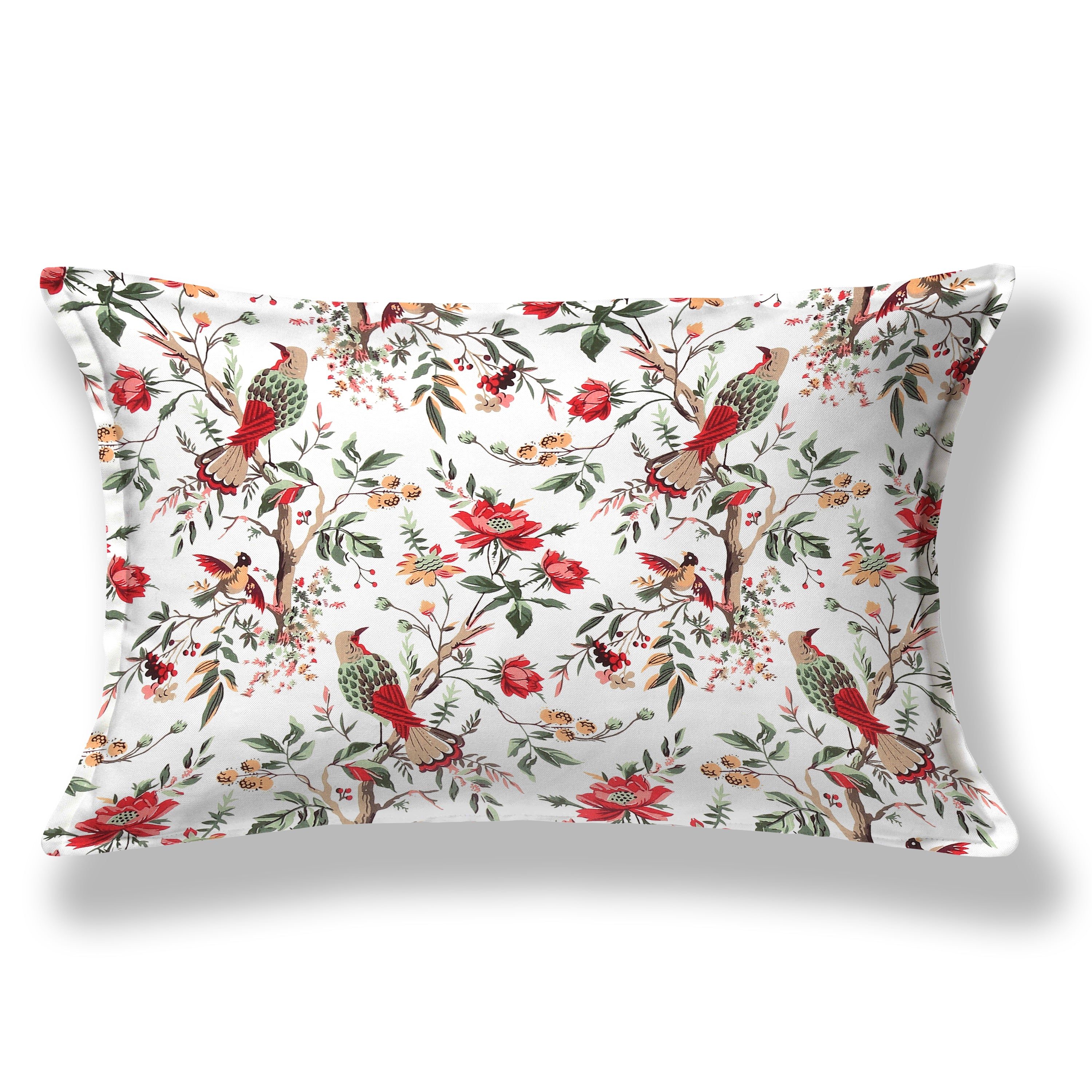 Red Blossom Bird & Floral Single Bedsheet