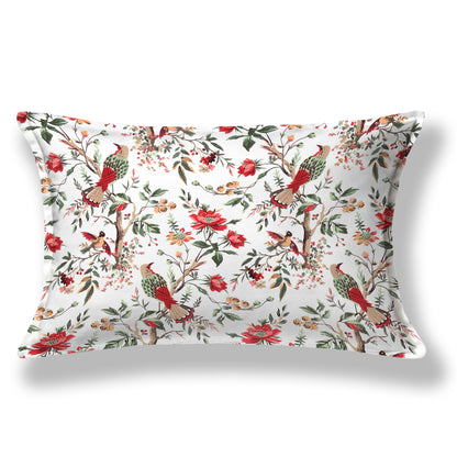 Red Blossom Bird & Floral Single Bedsheet