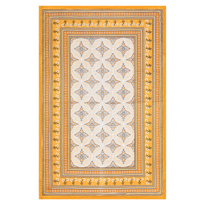 Heritage Bloom Wave – Golden Marigold Single Bedsheet
